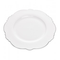 Prato 21cm Sobremesa Porcelana Maldivas Com Fio Prata
